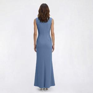 Womens Connected Apparel Sleeveless Floral Trim Evening Gown alternate view